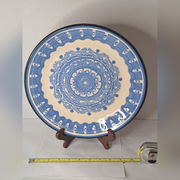 Handmade Clay Decor Dish, Blue  Pulled Colour Design. - Picture 2 of 7